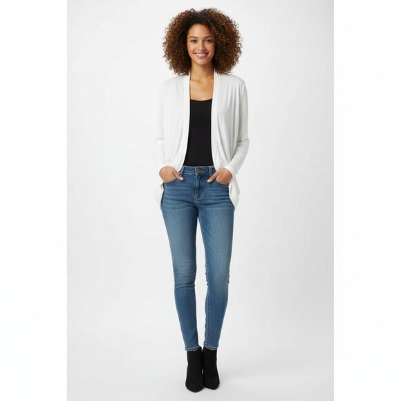 Aritzia Babaton Cardigan Sweater Dolman 3/4 Length Sleeve Button front Off White - Picture 6 of 10